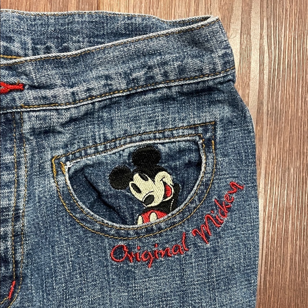 Vintage Disney Mickey Blue Jeans with Red Stitching - Picture 4 of 9